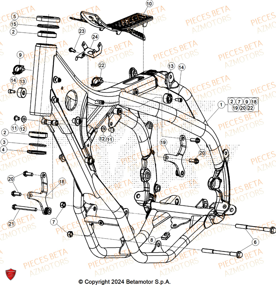 Chassis AZMOTORS Pieces BETA CROSS RX 450 4T - (2025)