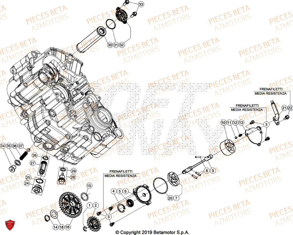 Pompe A Huile AZMOTORS Pieces BETA CROSS RX 450 4T - (2025)