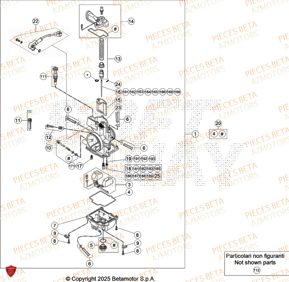 Carburateur AZMOTORS Pieces BETA ENDURO RR 300 2T X-PRO - (2026)