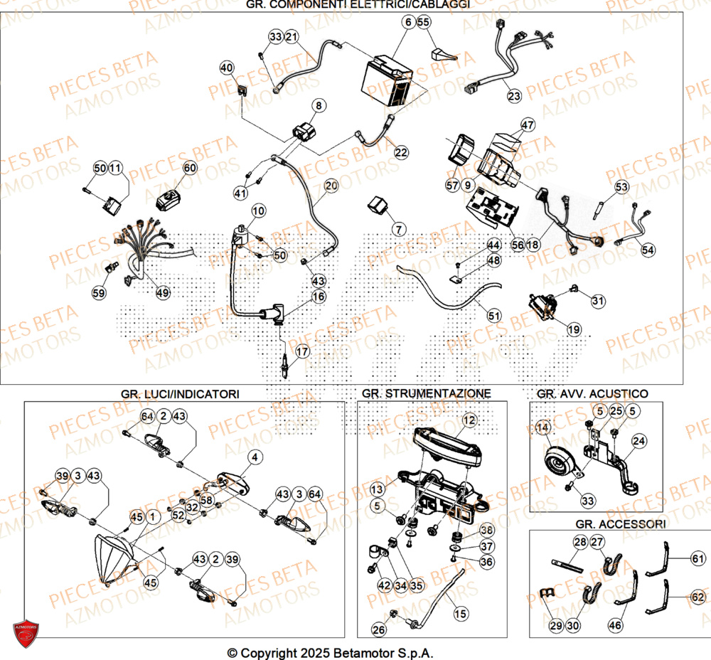 Equipement Electrique AZMOTORS Pieces BETA ENDURO RR 300 2T X-PRO - (2026)