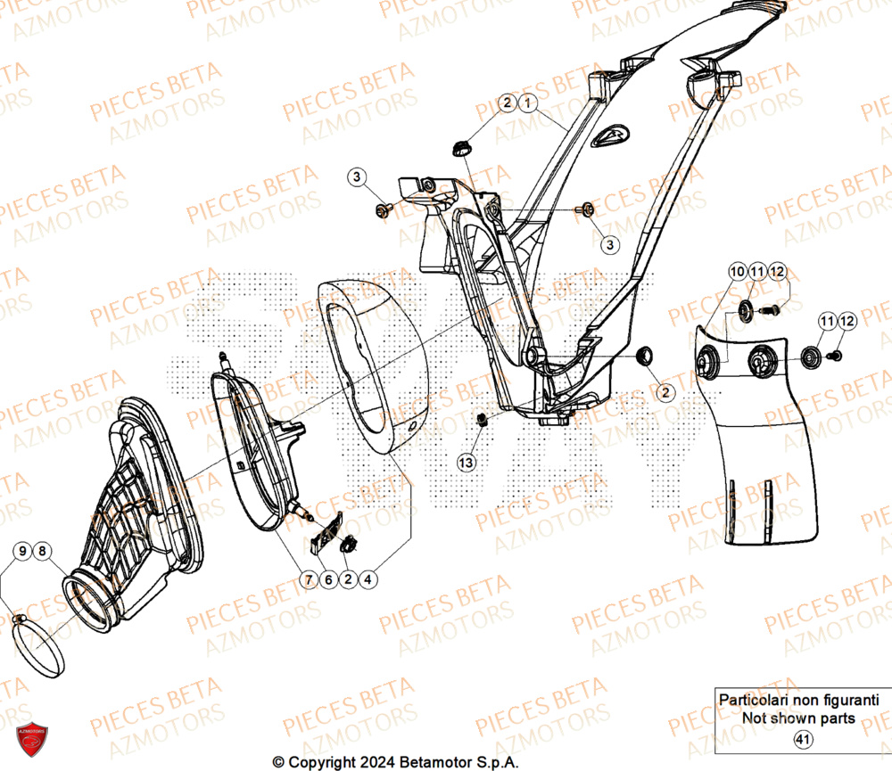Filtre A Air AZMOTORS Pieces BETA ENDURO RR 300 2T X-PRO - (2026)