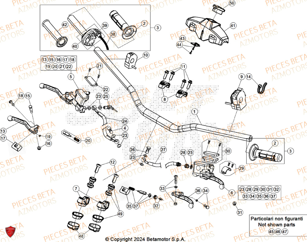 Guidon AZMOTORS Pieces BETA ENDURO RR 300 2T X-PRO - (2026)