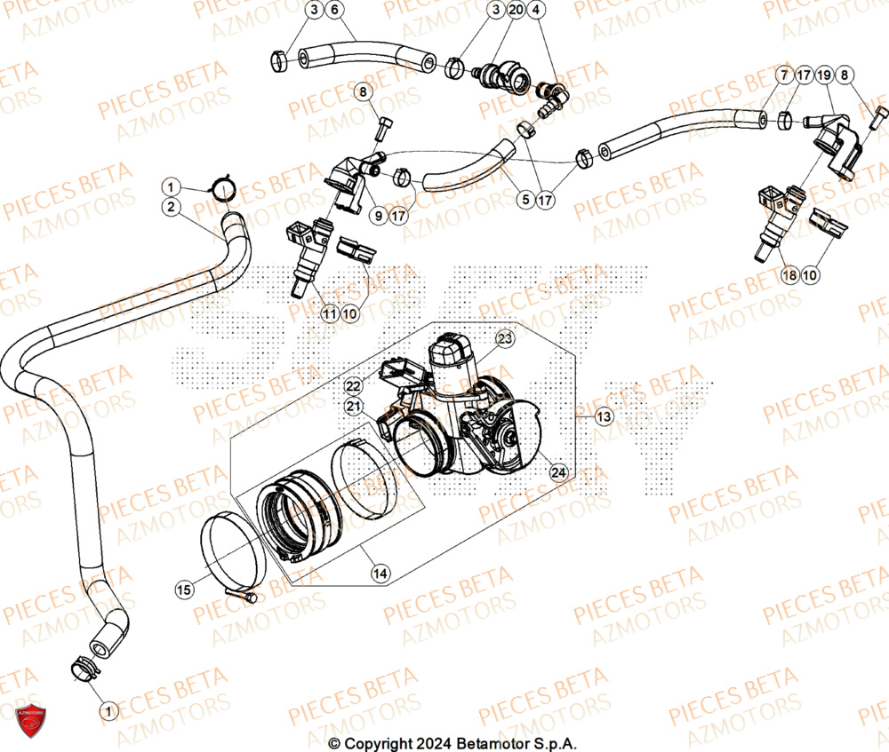 Injection AZMOTORS Pieces BETA ENDURO RR 350 4T X-PRO - (2026)