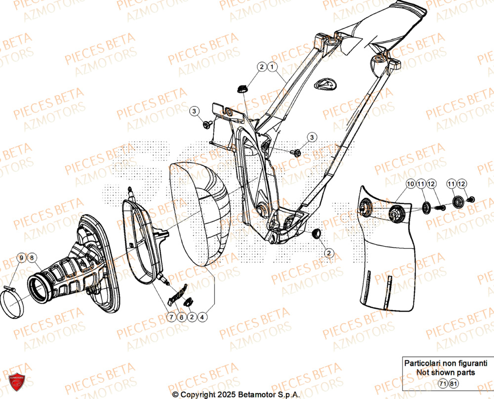 Filtre A Air AZMOTORS Pieces BETA ENDURO RR 390 4T X-PRO - (2026)
