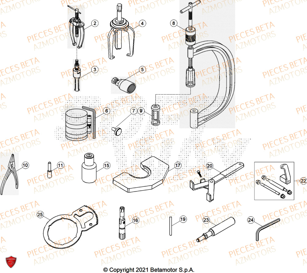 Outils AZMOTORS Pieces BETA ENDURO RR 390 4T X-PRO - (2026)