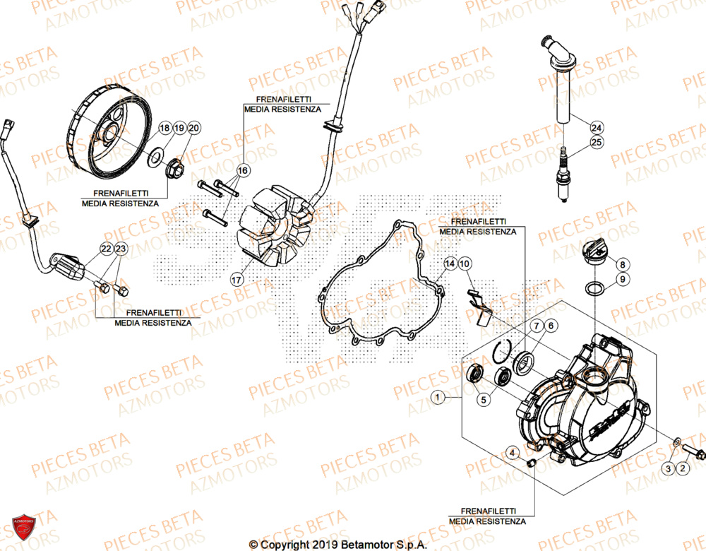 Allumage AZMOTORS Pieces BETA ENDURO RR 430 4T X-PRO - (2026)