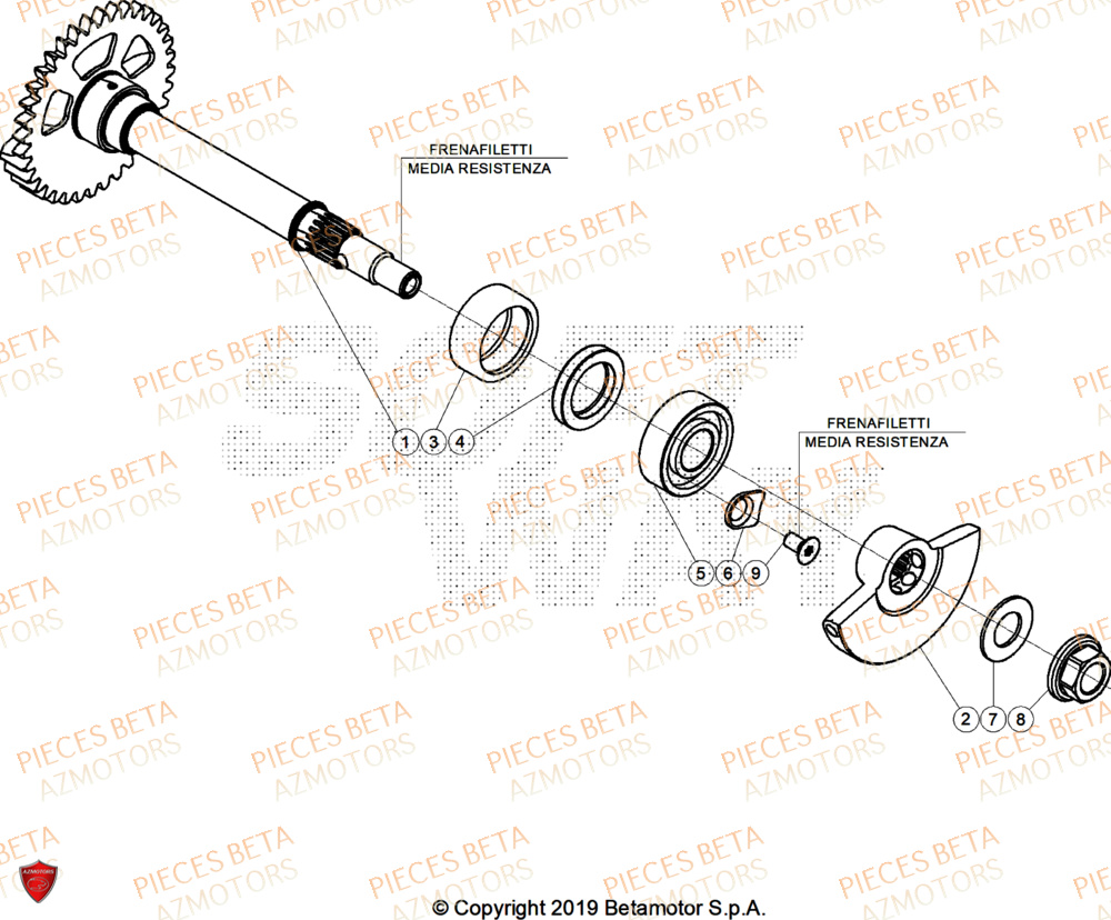 Arbre Equilibrage AZMOTORS Pieces BETA ENDURO RR 430 4T X-PRO - (2026)
