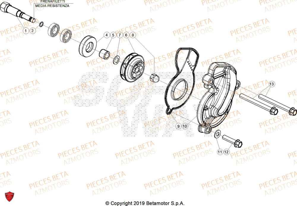 Pompe A Eau AZMOTORS Pieces BETA ENDURO RR 430 4T X-PRO - (2026)