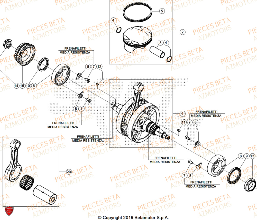 Vilebrequin AZMOTORS Pieces BETA ENDURO RR 430 4T X-PRO - (2026)