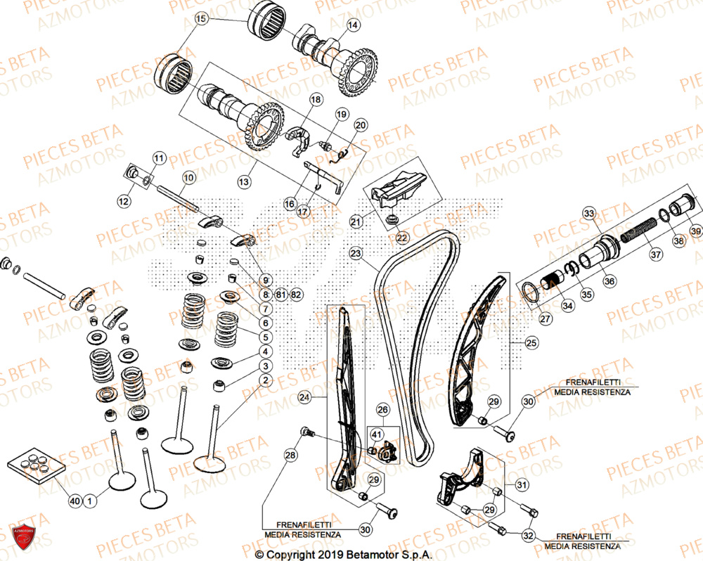 Distribution AZMOTORS Pieces BETA ENDURO RR 480 4T X-PRO - (2026)