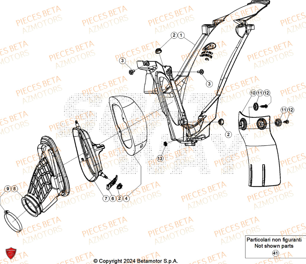 Filtre A Air AZMOTORS Pieces BETA ENDURO RR 300 2T X-PRO - (2025)