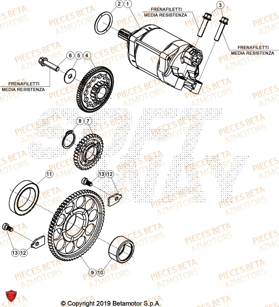 Demarreur AZMOTORS Pieces BETA ENDURO RR 350 4T RACE/EURO 5+ - (2025)
