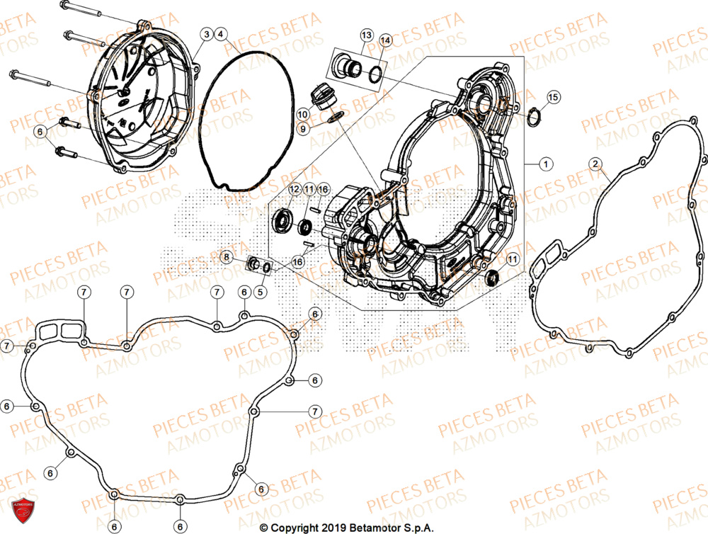 Couvercle Embrayage AZMOTORS Pieces BETA ENDURO RR 350 4T X-PRO/EURO5+ - (2025)