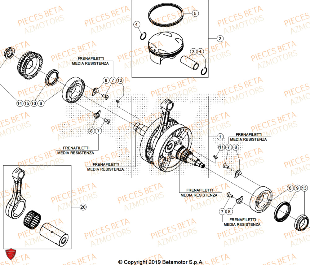 Vilebrequin AZMOTORS Pieces BETA ENDURO RR 350 4T X-PRO/EURO5+ - (2025)