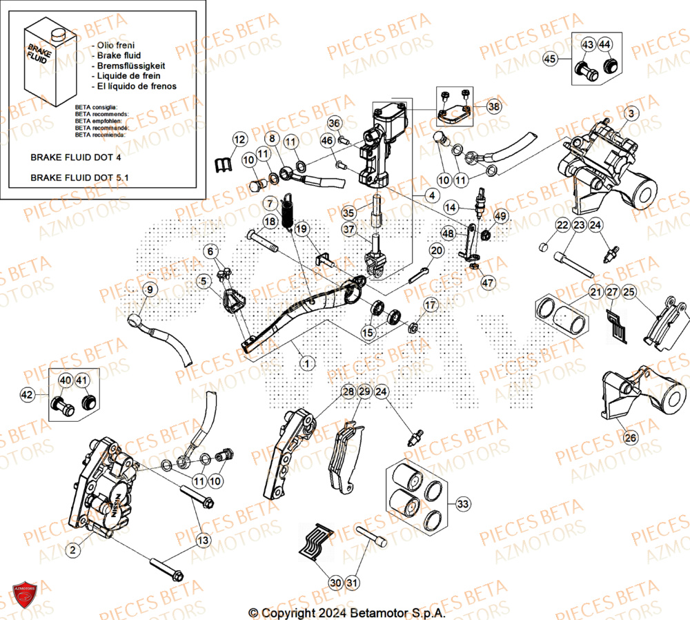 Freins AZMOTORS Pieces BETA ENDURO RR 390 4T RACE/EURO 5+ - (2025)
