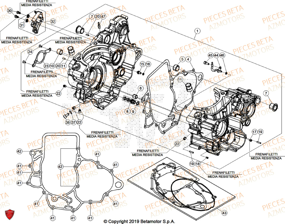 Carter AZMOTORS Pieces BETA ENDURO RR 390 4T X-PRO/EURO5+ - (2025)