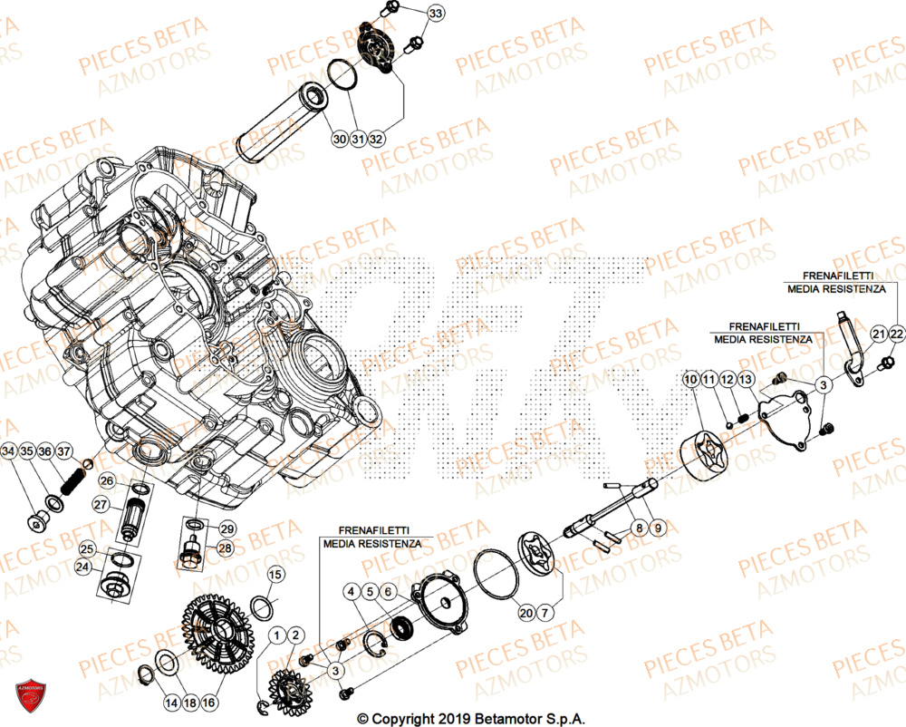 Pompe A Huile AZMOTORS Pieces BETA ENDURO RR 390 4T X-PRO/EURO5+ - (2025)