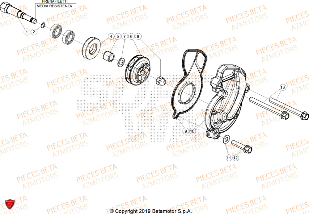 Pompe A Eau AZMOTORS Pieces BETA ENDURO RR 430 4T X-PRO/EURO5+ - (2025)