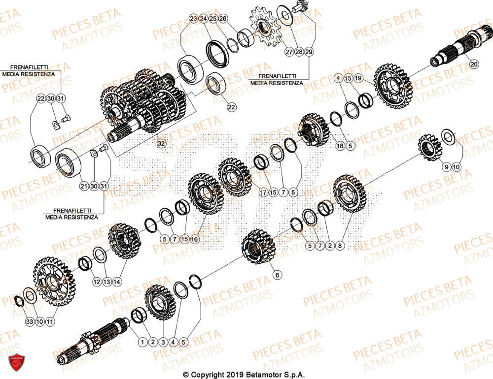 Transmission AZMOTORS Pieces BETA ENDURO RR 430 4T X-PRO/EURO5+ - (2025)
