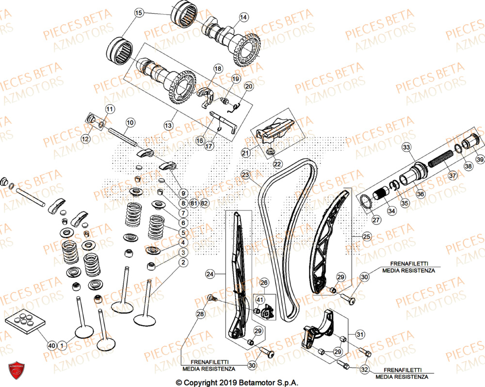 Distribution AZMOTORS Pieces BETA ENDURO RR 480 4T RACE/EURO 5+ - (2025)
