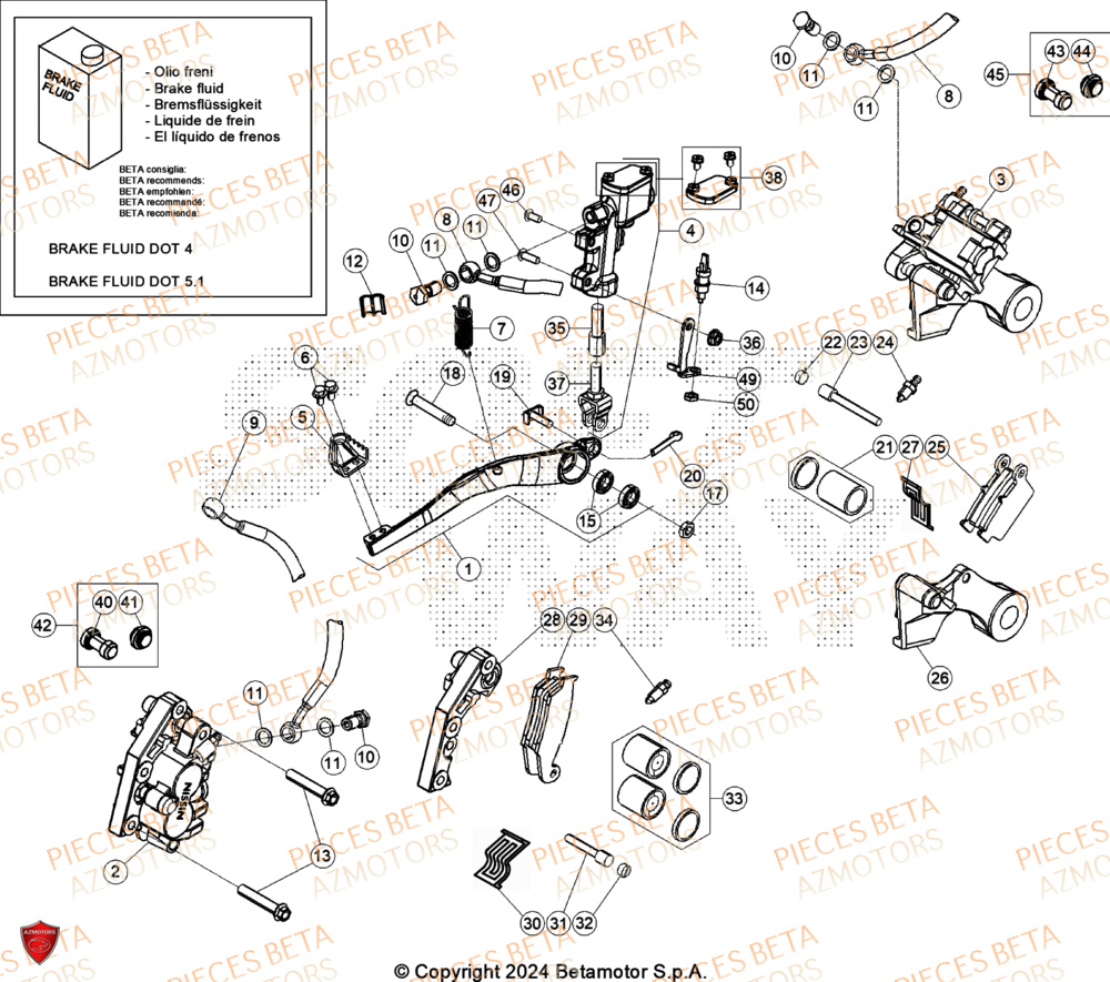 Freins AZMOTORS Pieces BETA ENDURO RR 390 4T RACING - (2024)
