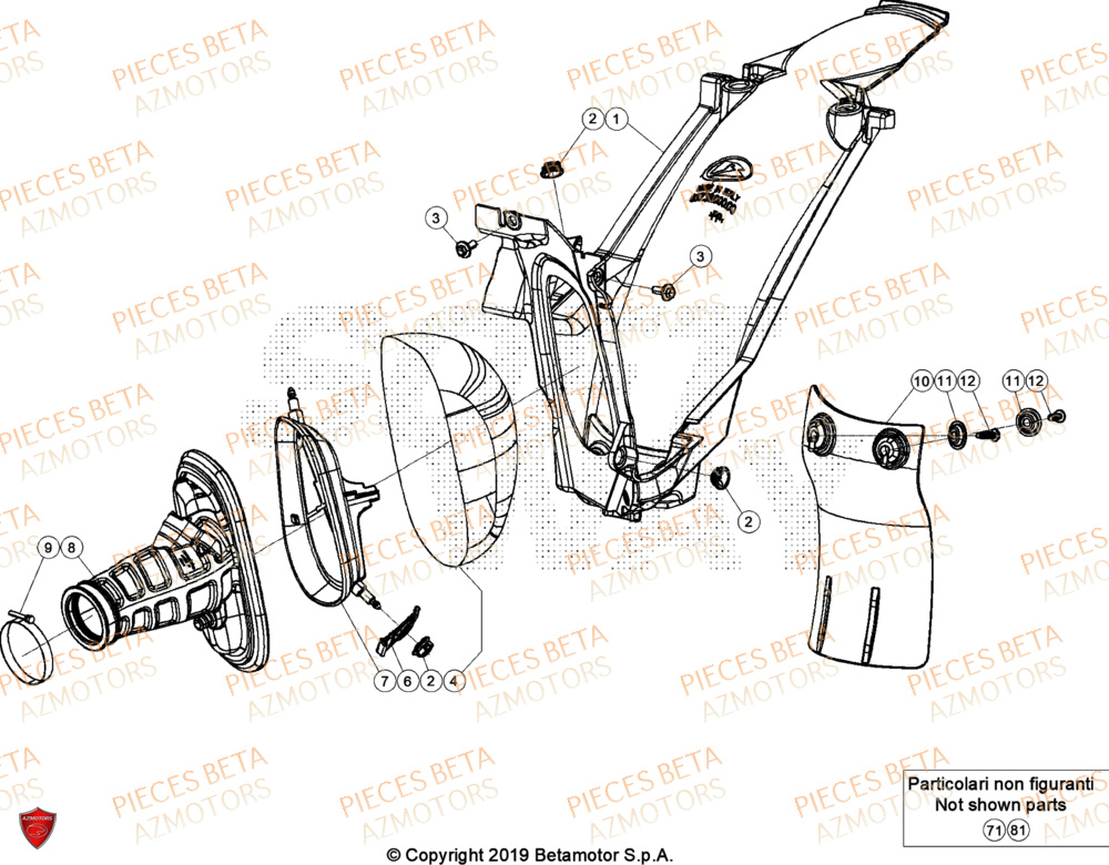 Boitier De Filtre AZMOTORS Pieces BETA ENDURO RR 430 4T RACING - (2024)

