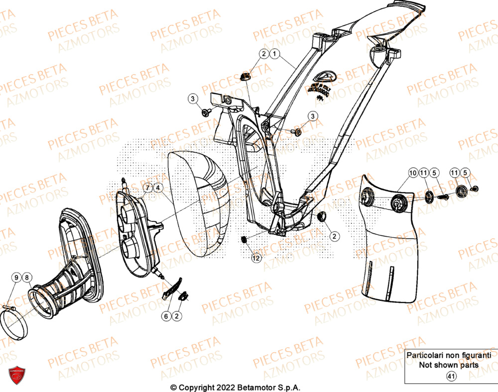 Boitier De Filtre AZMOTORS Pieces BETA ENDURO XTRAINER 300 2T - (2024)