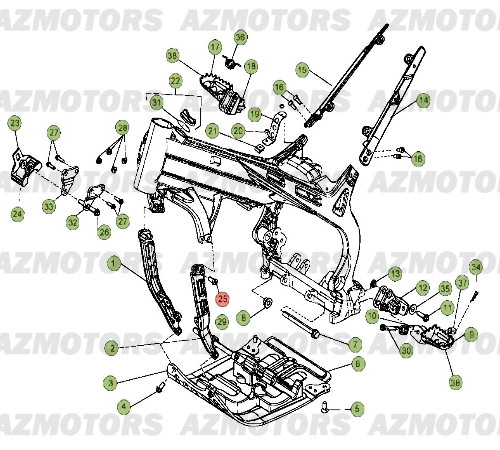 Accessoires Chassis AZMOTORS PiÃ¨ces BETA EVO-125cc 2T - [2012]