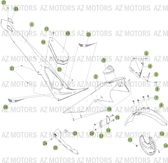 Carenages   Reservoir   Selle AZMOTORS PiÃ¨ces BETA EVO-125 2T - [2013]