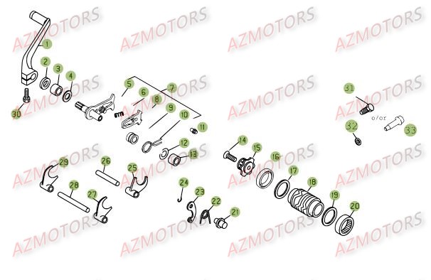 Commande Boite A Vitesses AZMOTORS PiÃ¨ces BETA EVO-200 2T - [2015]