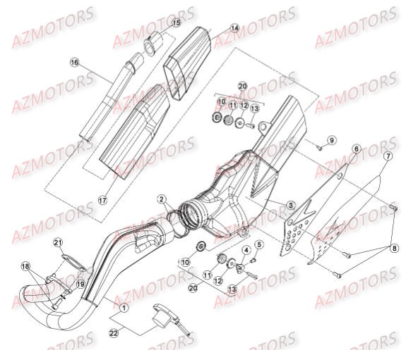 Echappement AZMOTORS PiÃ¨ces BETA EVO-200 2T - [2015]