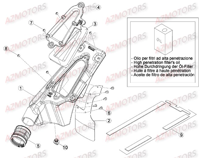 Boitier Du Filtre AZMOTORS PiÃ¨ces BETA EVO-200 2T - [2016]
