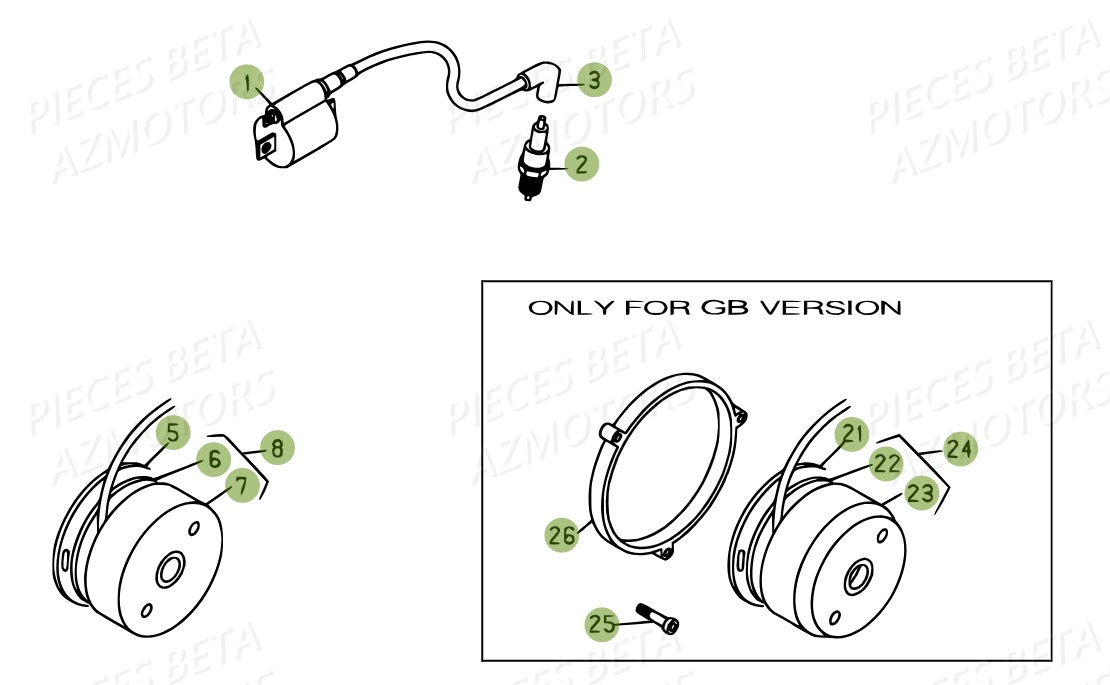 Allumage AZMOTORS PiÃ¨ces BETA EVO-200 2T (2011)