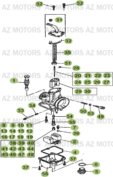 Carburateur 2 AZMOTORS PiÃ¨ces BETA EVO-250 2T - [2013]
