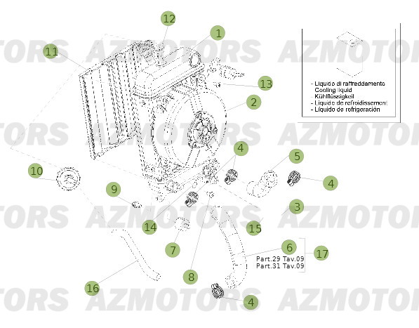 Radiateur AZMOTORS PiÃ¨ces BETA EVO-250 2T - [2013]