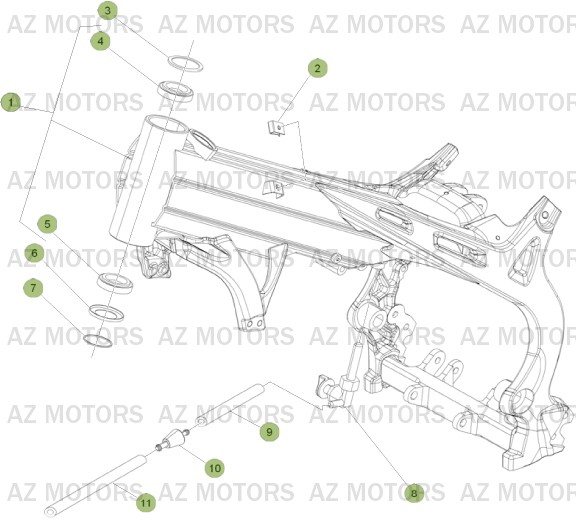 Chassis AZMOTORS PiÃ¨ces BETA EVO-250 2T - [2011]