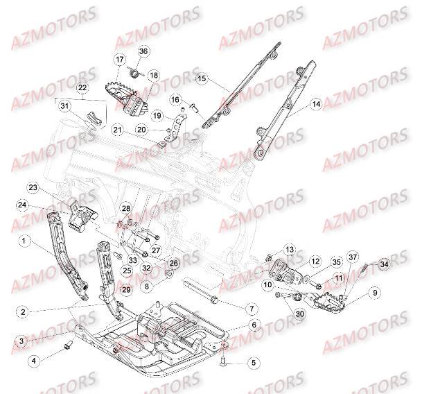 Accessoires Chassis AZMOTORS Pieces BETA EVO-290 2T - [2009]