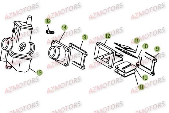 Carburateur AZMOTORS Pieces BETA EVO-290 2T - [2009]