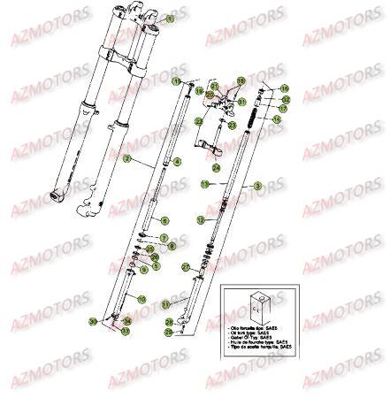Fourche AZMOTORS Pieces BETA EVO-290 2T - [2009]