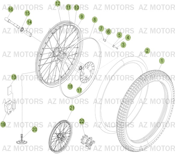 Roue Avant AZMOTORS PiÃ¨ces BETA EVO-290 2T - [2011]