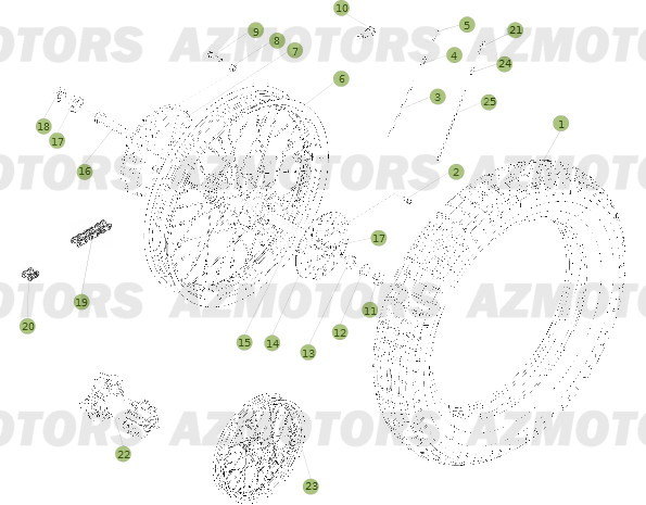 Roue Arriere AZMOTORS PiÃ¨ces BETA EVO-300 2T - [2013]