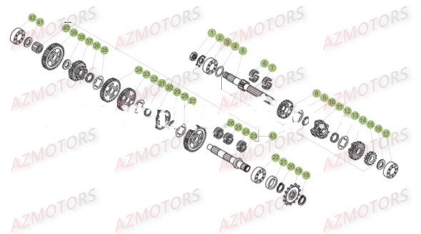Boite A Vitesses AZMOTORS PiÃ¨ces BETA EVO-125 2T - [2017]