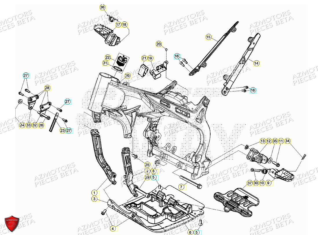 Accessoires Du Chassis AZMOTORS PiÃ¨ces BETA EVO 125 2T - [2024]