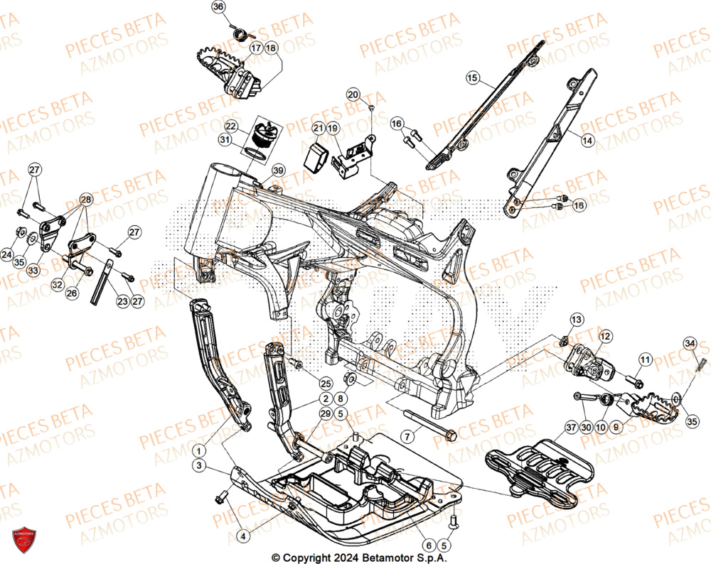 Accessoires Du Chassis AZMOTORS PiÃ¨ces BETA EVO 125 2T - 2025