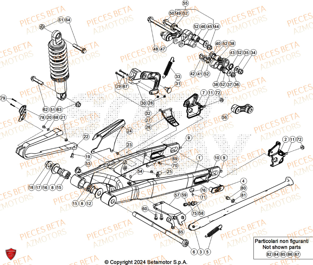 Bras Oscillant AZMOTORS PiÃ¨ces BETA EVO 125 2T - 2025