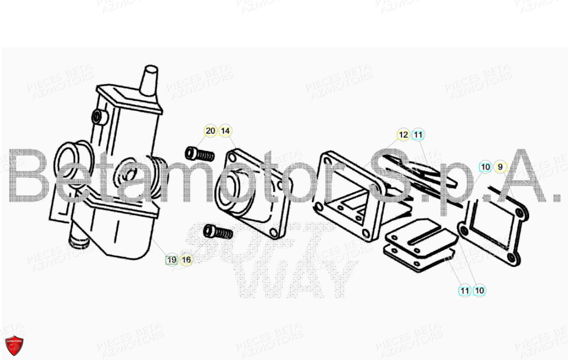 Carburateur AZMOTORS PiÃ¨ces BETA EVO 2T -125CC- FACTORY - (2017)