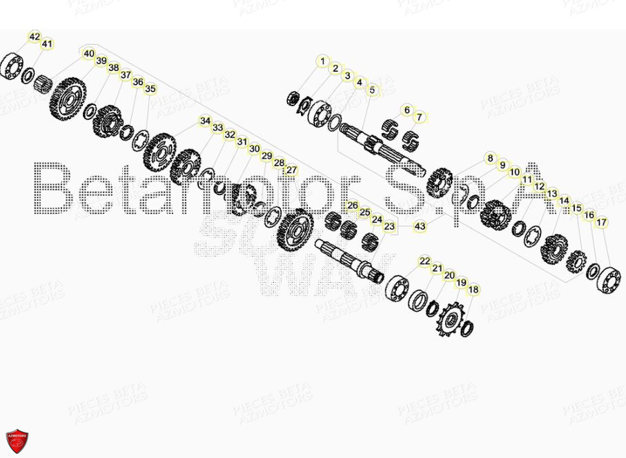 Boite A Vitesses AZMOTORS PiÃ¨ces BETA EVO 2T -125CC- FACTORY - (2019)