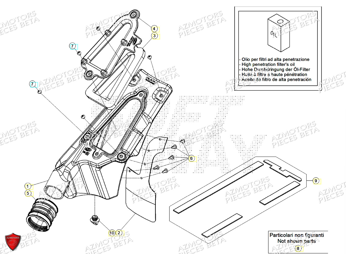 Boitier Du Filtre AZMOTORS PiÃ¨ces Beta TRIAL EVO 125 FACTORY 2T 2024