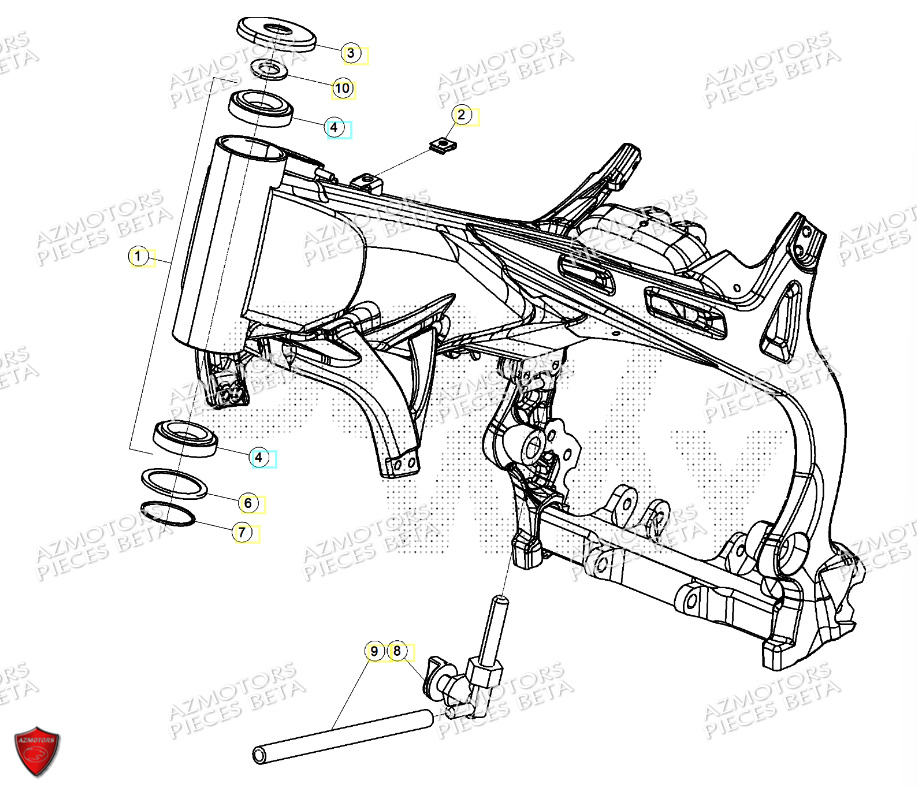 Chassis AZMOTORS PiÃ¨ces Beta TRIAL EVO 125 FACTORY 2T 2024