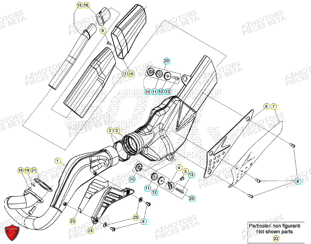 Echappement AZMOTORS PiÃ¨ces Beta TRIAL EVO 125 FACTORY 2T 2024